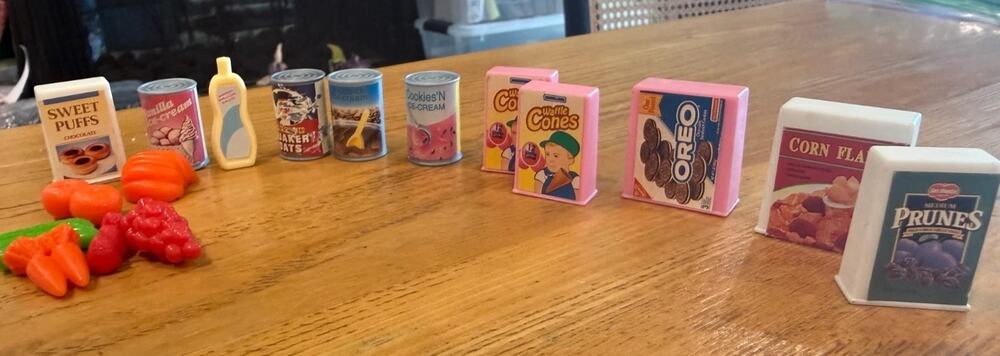 Vintage Brand Name Play Food Cans Minatures Fun With Food Lot Reddi Whip